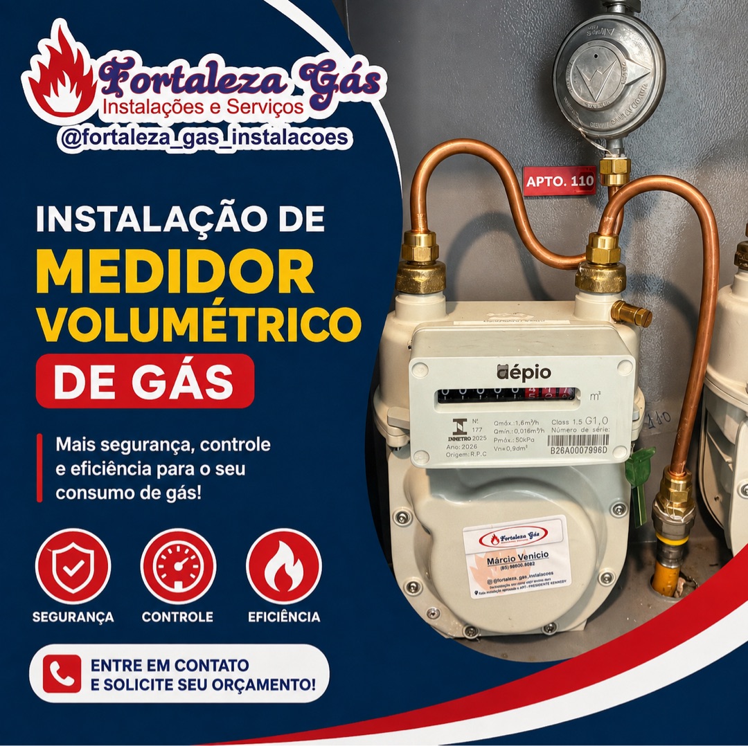 Instalação de medidor volumétrico de gás 